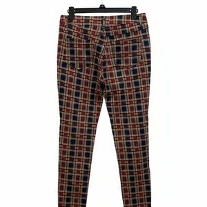 Fashion Nova Plaid High Waisted Skinny Pants Red Blue Tan Size M